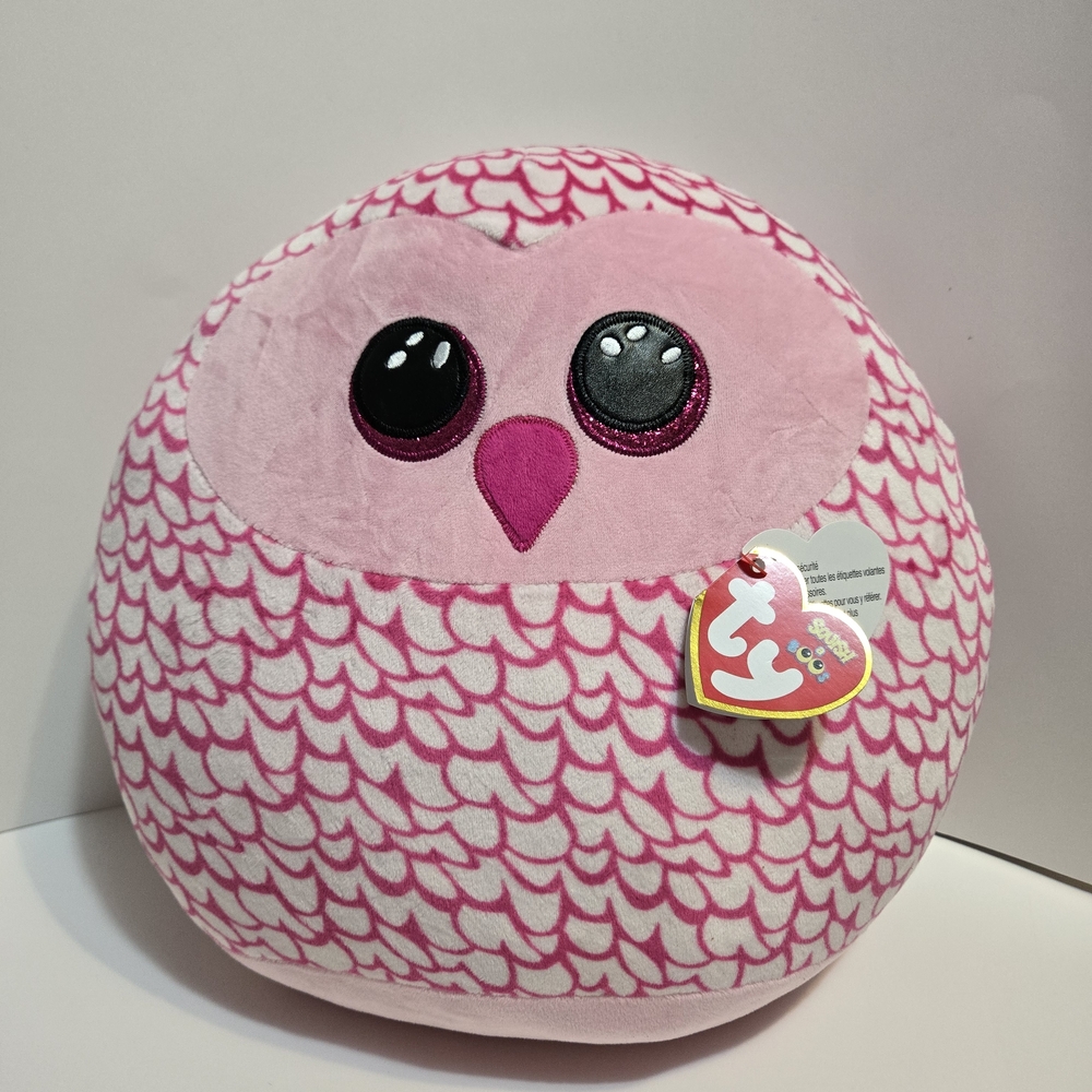 TY Large Pink Owl Plush Toy